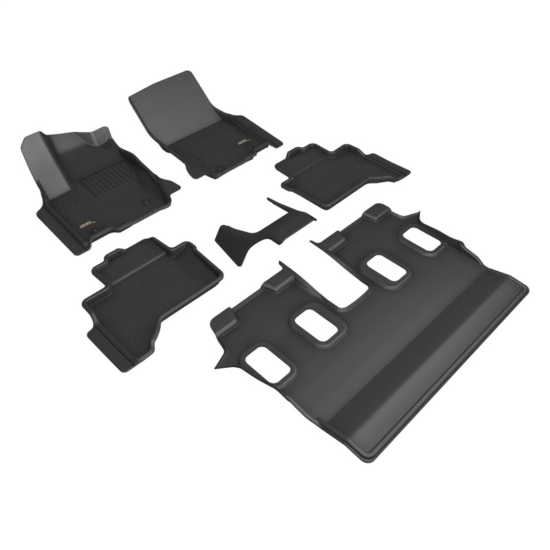 Lexus GX Floor Mats - Front Rear and Third Row - 3D MAXpider - KAGU Series - Black - `24-`26